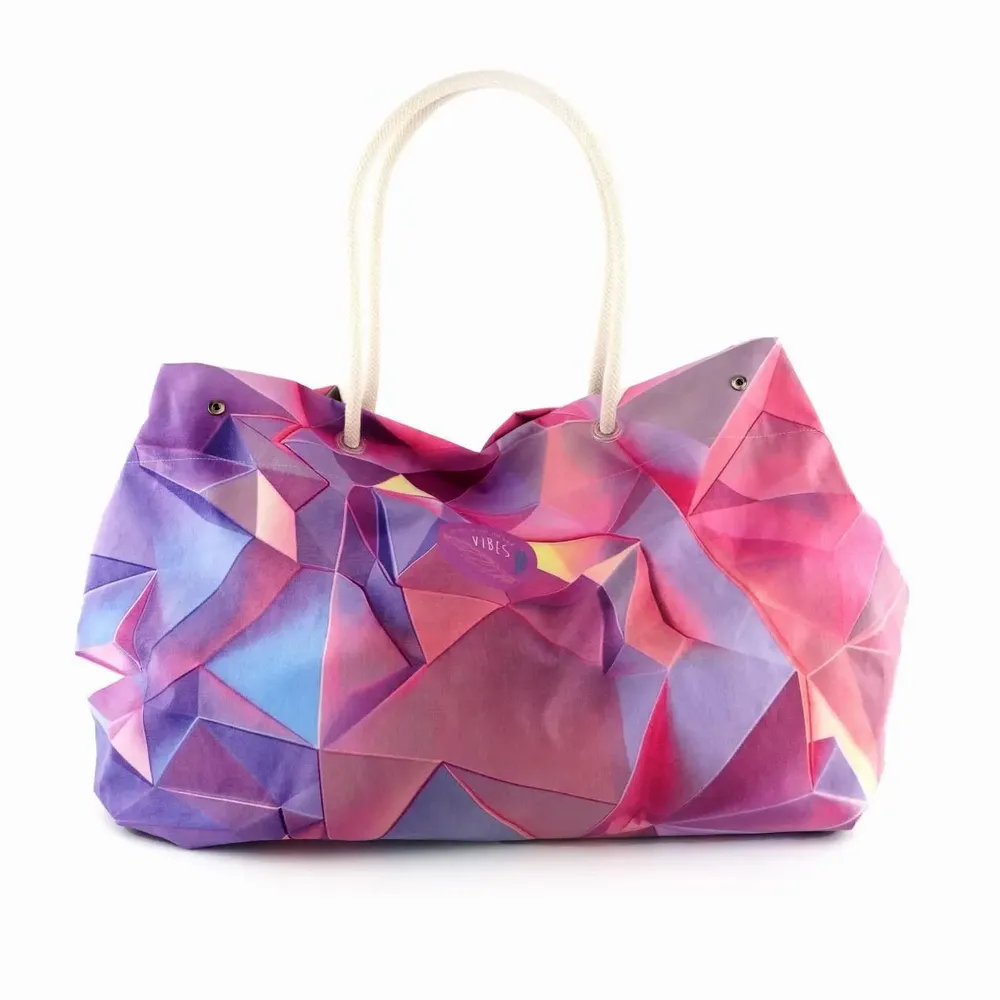Bags and totes - Big Crystal Pink Beach Bag - BEACH VIBES