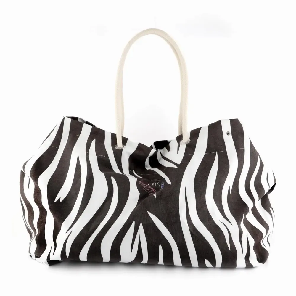 Sacs et cabas - Sac de plage Big Black & White - BEACH VIBES