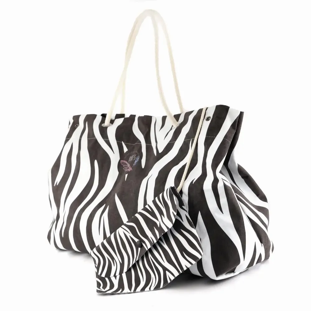 Sacs et cabas - Sac de plage Big Black & White - BEACH VIBES