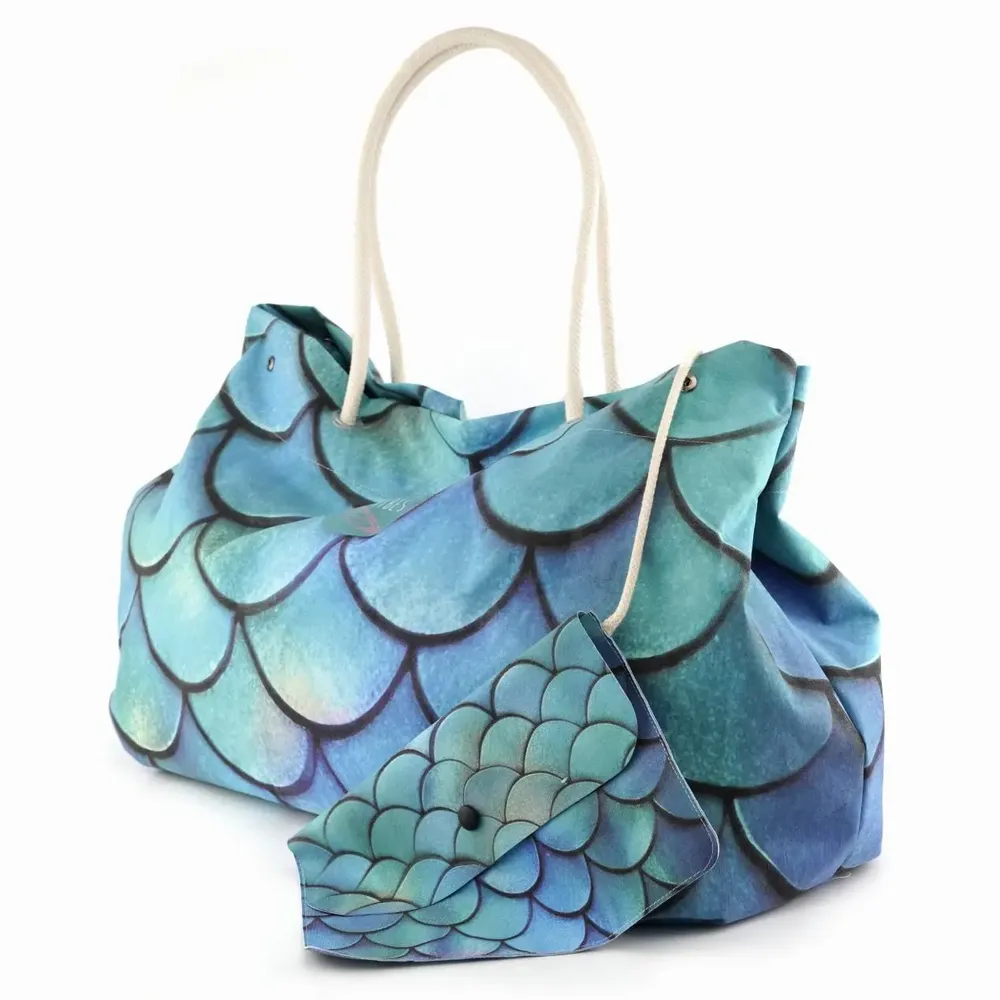 Sacs et cabas - Sac de plage Big Écailles Vertes - BEACH VIBES