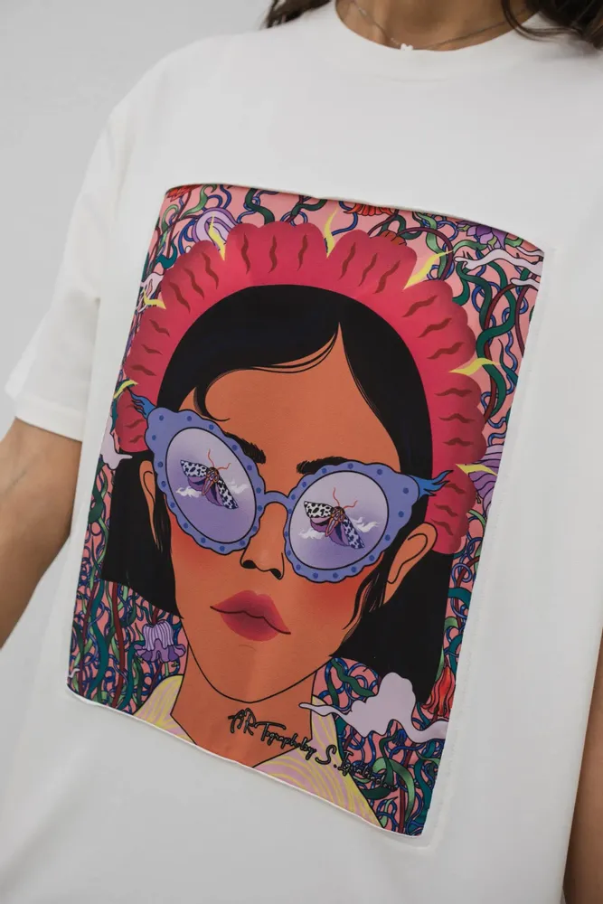 Prêt-à-porter - T-shirt Art Window « Des pensées que je ne partagerai jamais » - MARALETTO