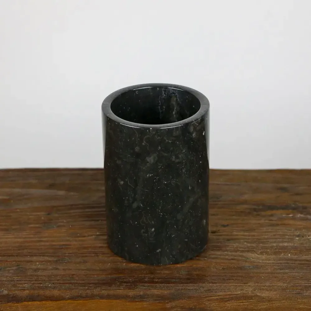 Decorative objects - Black marble toothbrush pot - DESIGN TRIP