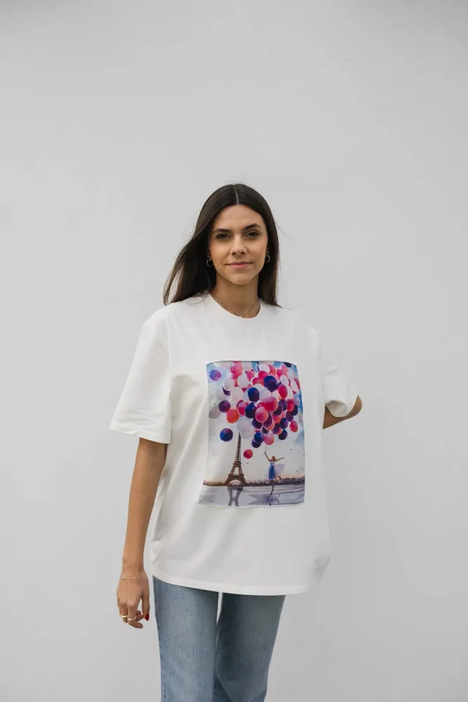 Prêt-à-porter - T-shirt Art Window « Les ballons ne se produisent pas beaucoup » - MARALETTO