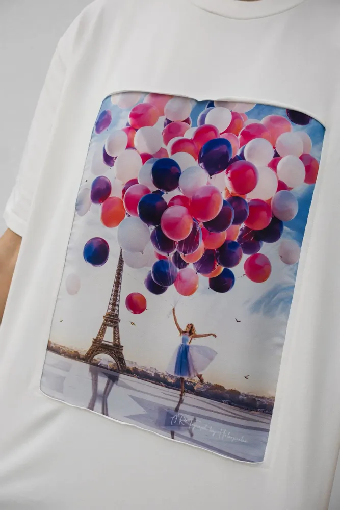 Prêt-à-porter - T-shirt Art Window « Les ballons ne se produisent pas beaucoup » - MARALETTO