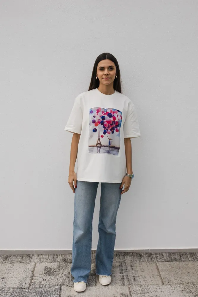 Prêt-à-porter - T-shirt Art Window « Les ballons ne se produisent pas beaucoup » - MARALETTO