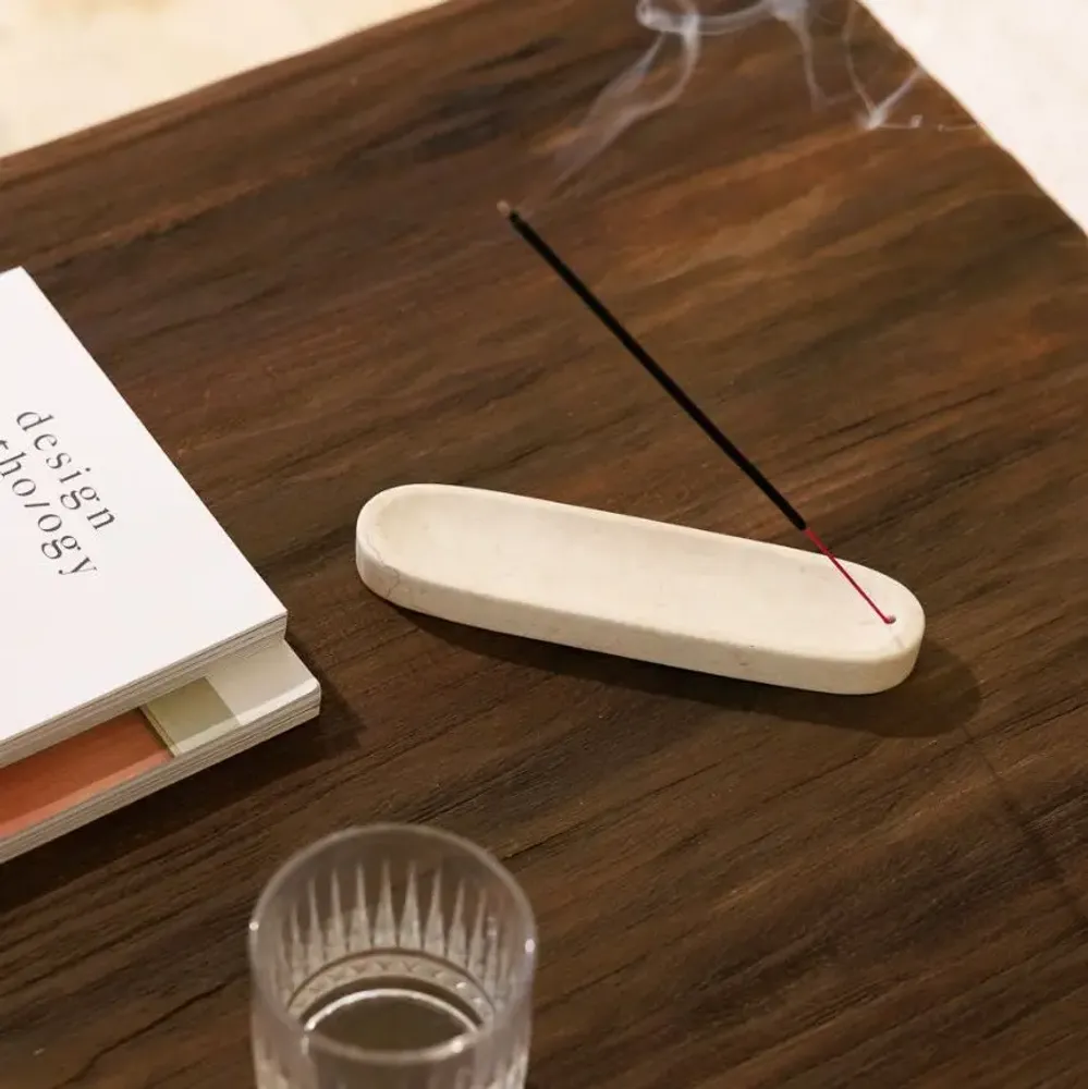 Objets de décoration - Porte encens - marbre blanc - DESIGN TRIP