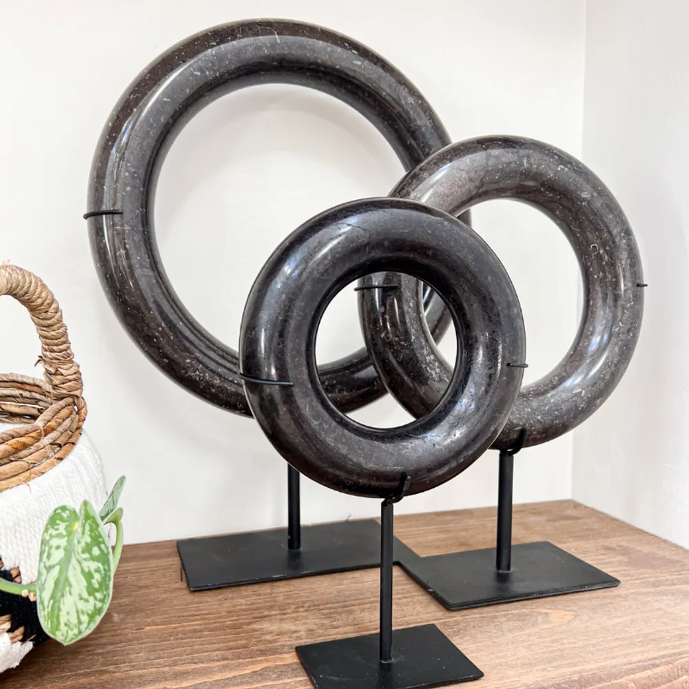 Decorative objects - Lumi black rings - S - DESIGN TRIP