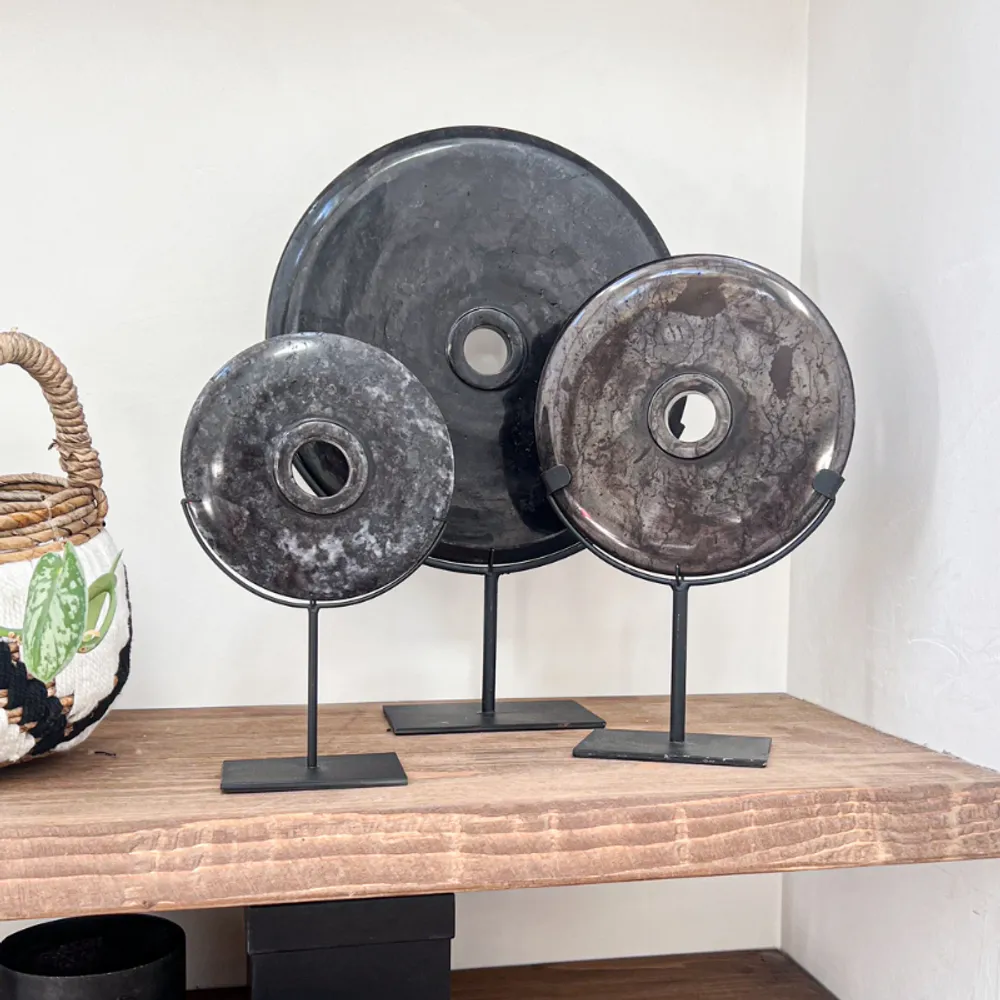 Decorative objects - Hari discs black - L - DESIGN TRIP