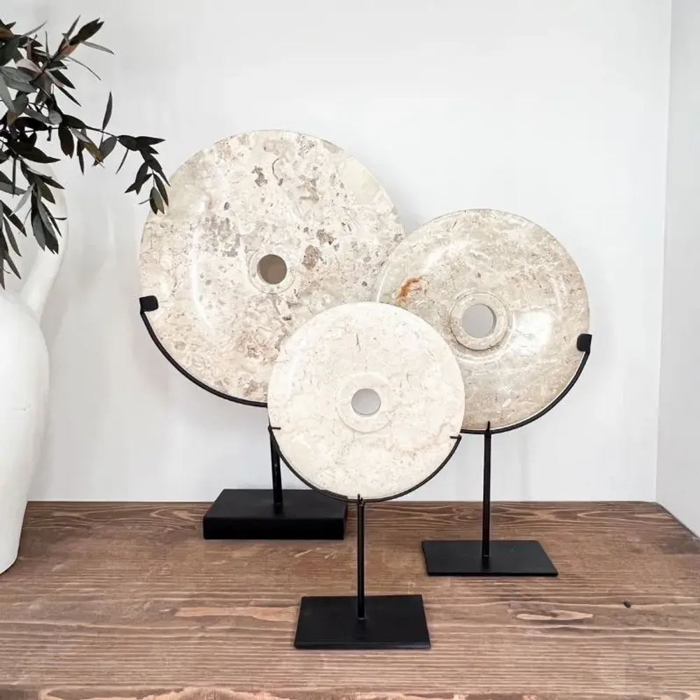 Decorative objects - Hari white discs - L - DESIGN TRIP