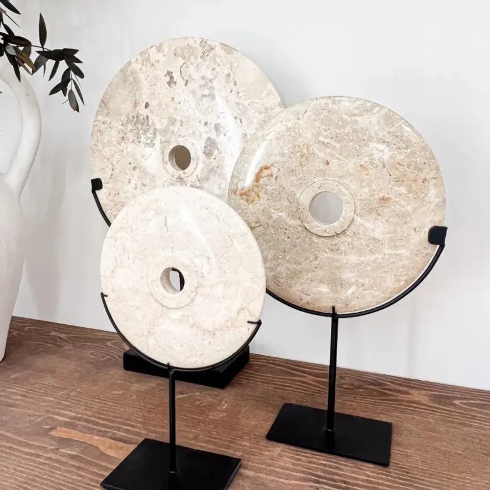 Decorative objects - Hari white discs - L - DESIGN TRIP
