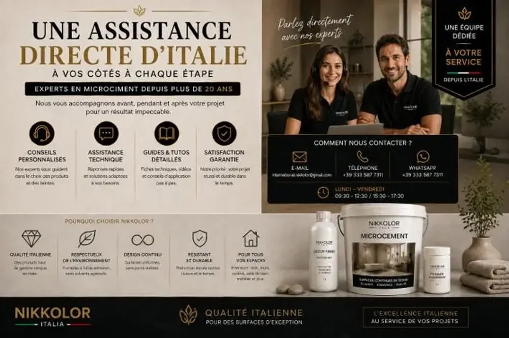 Peintures et vernis - Kit complet Microciment pour 8 m² de murs et sols – Cocoa - NIKKOLOR ITALIA