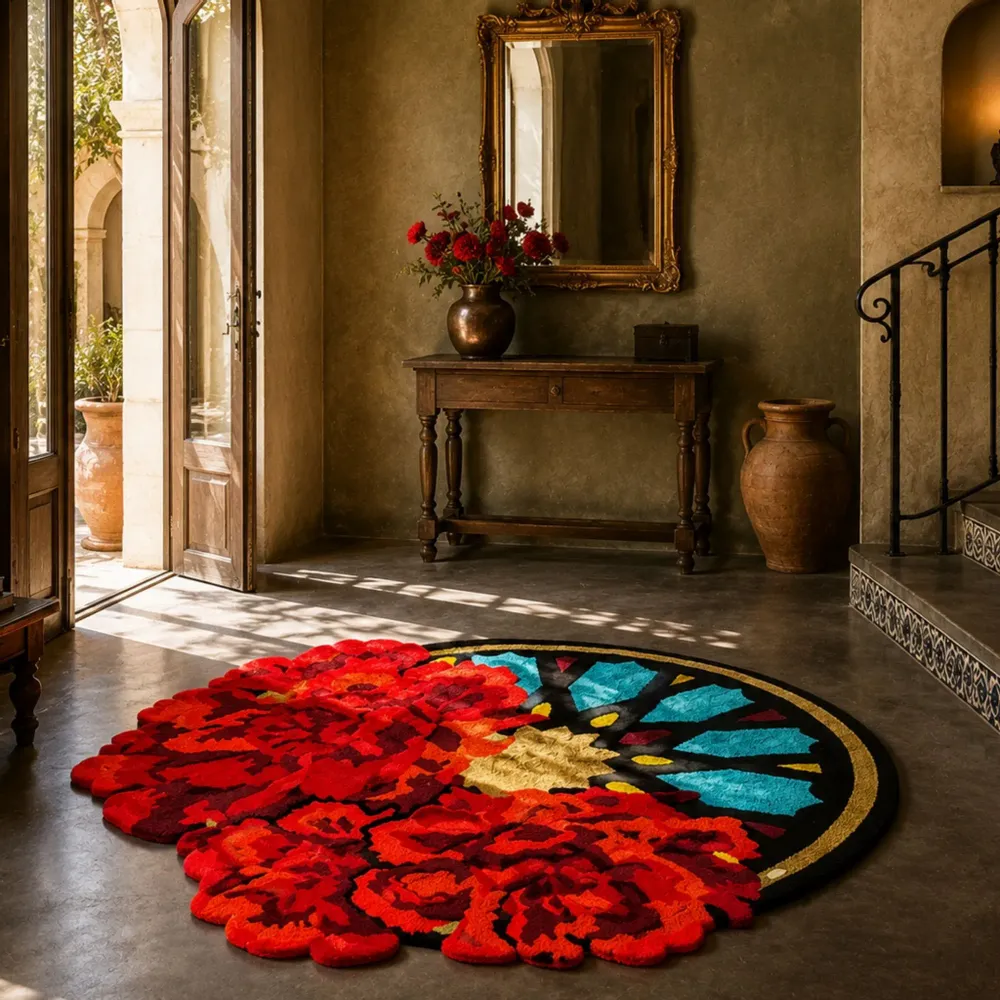 Tapestries - Contemporary floral artistic carpet — UNIQUE PIECE — FADO - ATELIER SAGRADO