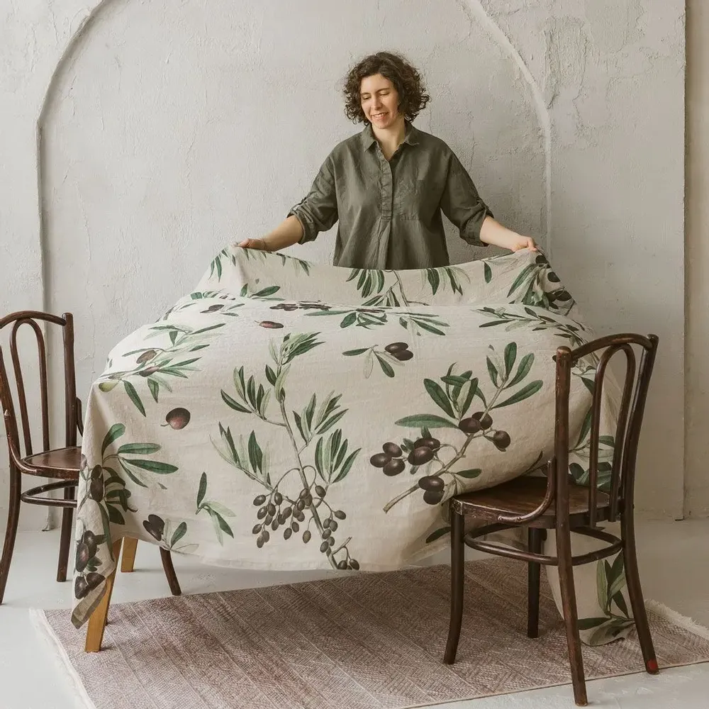 Nappes - Nappe en 100% lin lavé ǀ OLIVES - LINOROOM 100% LINEN TEXTILES