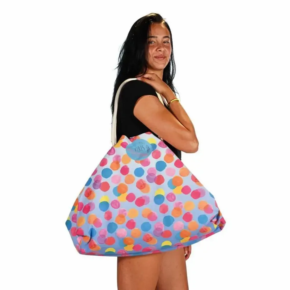 Bags and totes - Big Blue Dots Beach Bag - BEACH VIBES