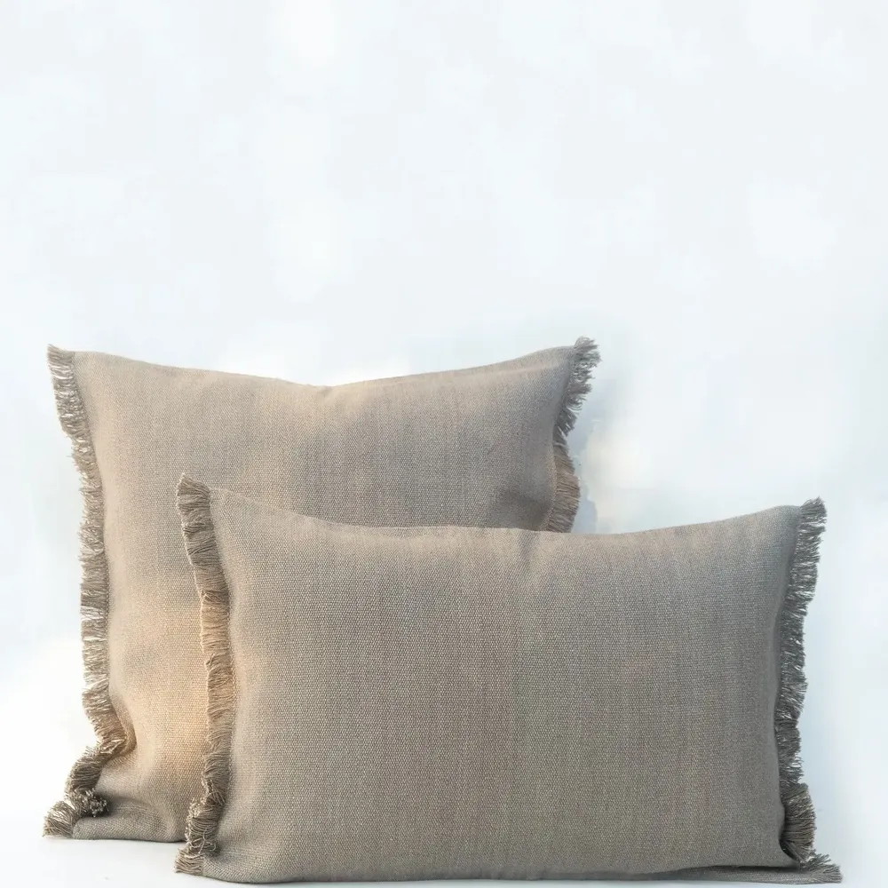 Coussins textile - NO-MAD Prerit Cushion Cover in Cotton Jute with Hand-Frayed Edges - NO-MAD