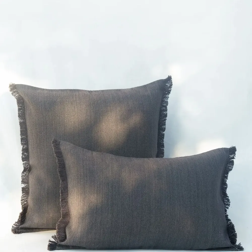Coussins textile - NO-MAD Prerit Cushion Cover in Cotton Jute with Hand-Frayed Edges - NO-MAD