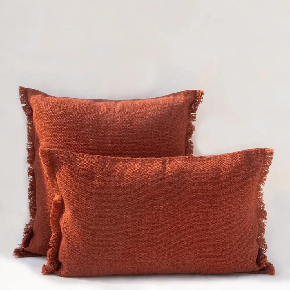 Coussins textile - NO-MAD Prerit Cushion Cover in Cotton Jute with Hand-Frayed Edges - NO-MAD