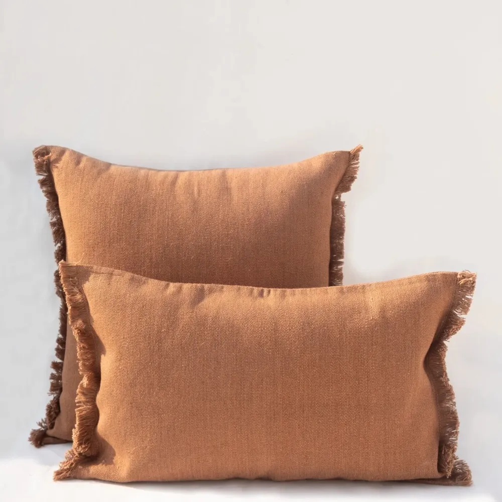 Coussins textile - NO-MAD Prerit Cushion Cover in Cotton Jute with Hand-Frayed Edges - NO-MAD