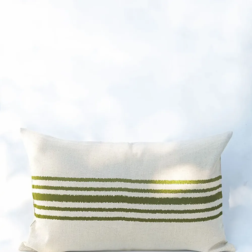 Coussins textile - NO-MAD Raku Cushion Cover in Cotton Linen with Embroidery - NO-MAD