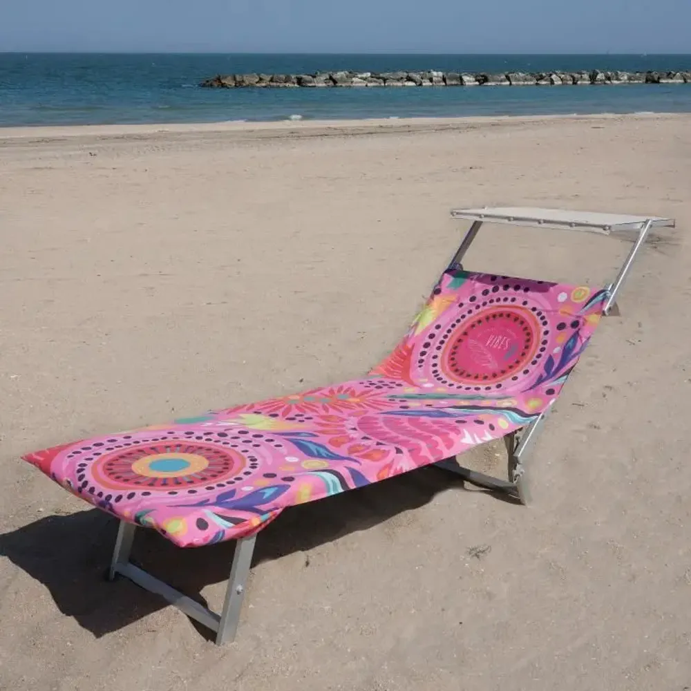 Travel accessories - No-Wind Pink Mosaic Beach Towel - BEACH VIBES