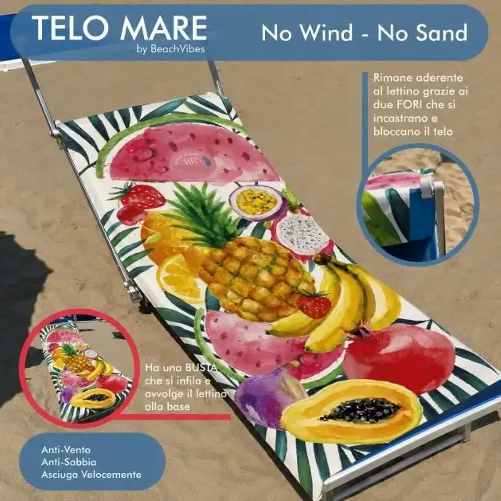 Accessoires de voyage - Serviette de plage No-Wind All Fruits - BEACH VIBES