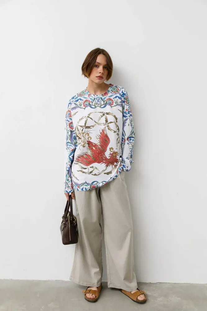 Apparel - Long-Sleeve T-Shirt “Simurgh at Dawn” - MARALETTO