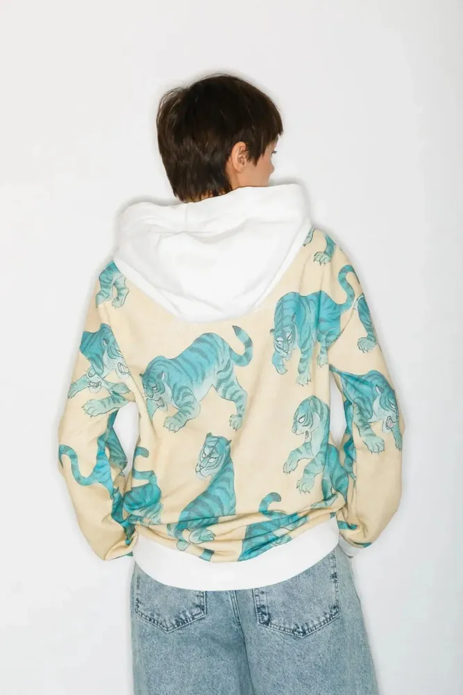 Apparel - All-Over Print Hoodie “White Heron” - MARALETTO