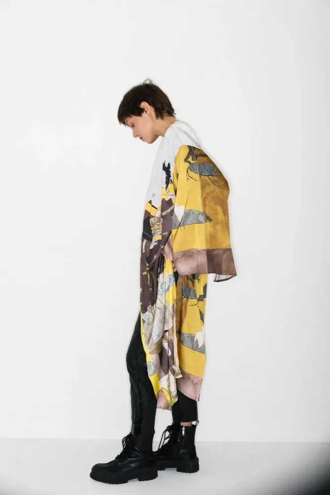 Apparel - All-Over Print Kimono “Scattered Pears” - MARALETTO