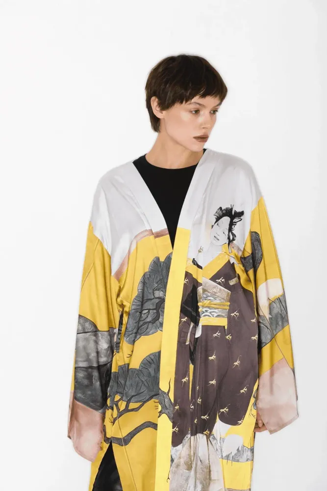 Apparel - All-Over Print Kimono “Scattered Pears” - MARALETTO