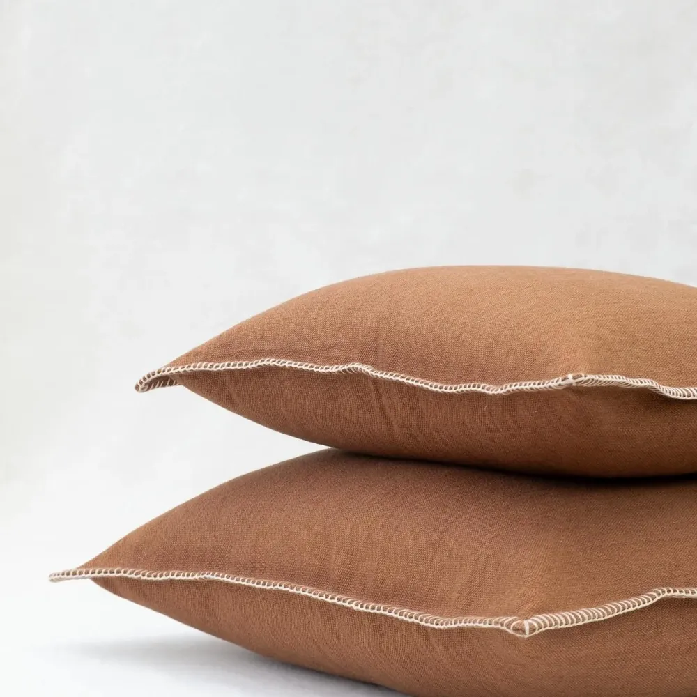 Coussins textile - NO-MAD Prakrit Cushion Cover in Cotton Jute with Hand Embroidery - NO-MAD