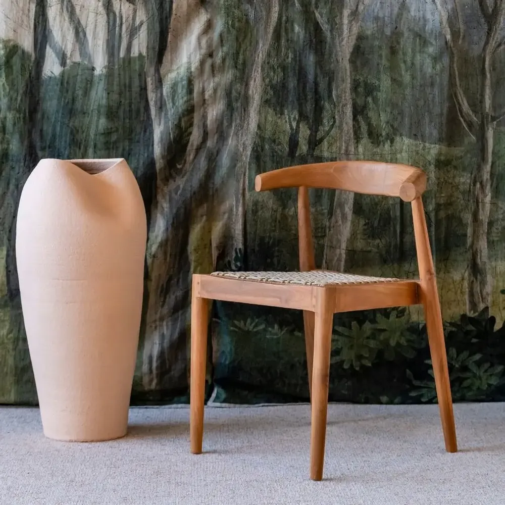 Chaises - AMBIA - Chaise en bois de teck et corde synthétique naturel - HYDILE
