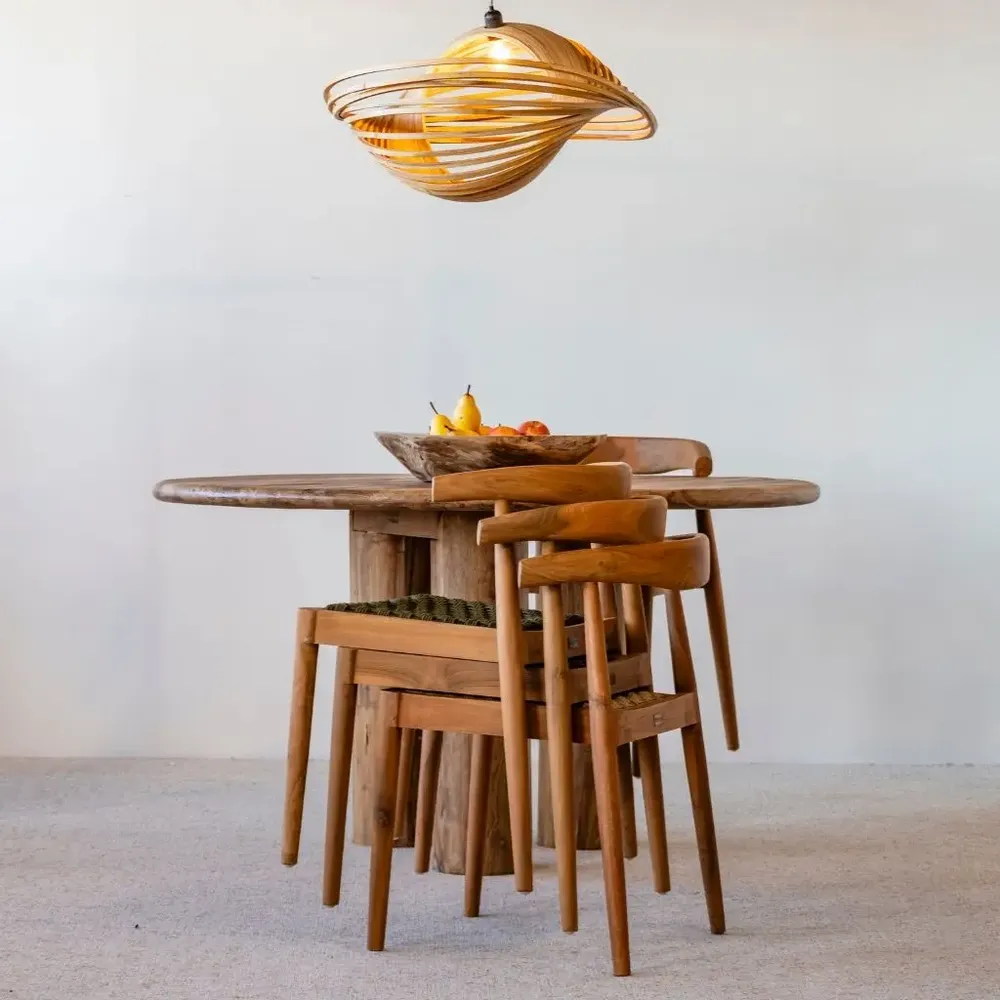 Chaises - AMBIA - Chaise en bois de teck et corde synthétique naturel - HYDILE