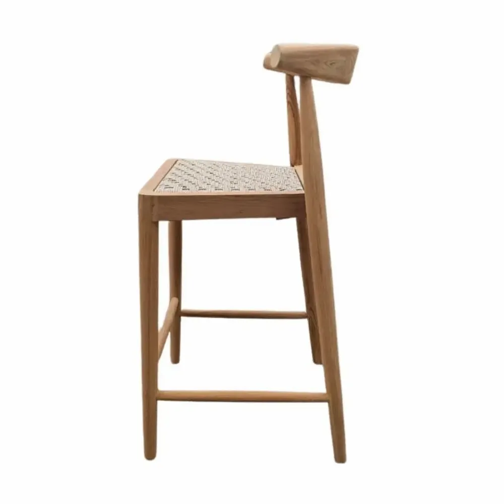 Chaises - AMBIA - Chaise haute de bar en teck et corde naturel - HYDILE