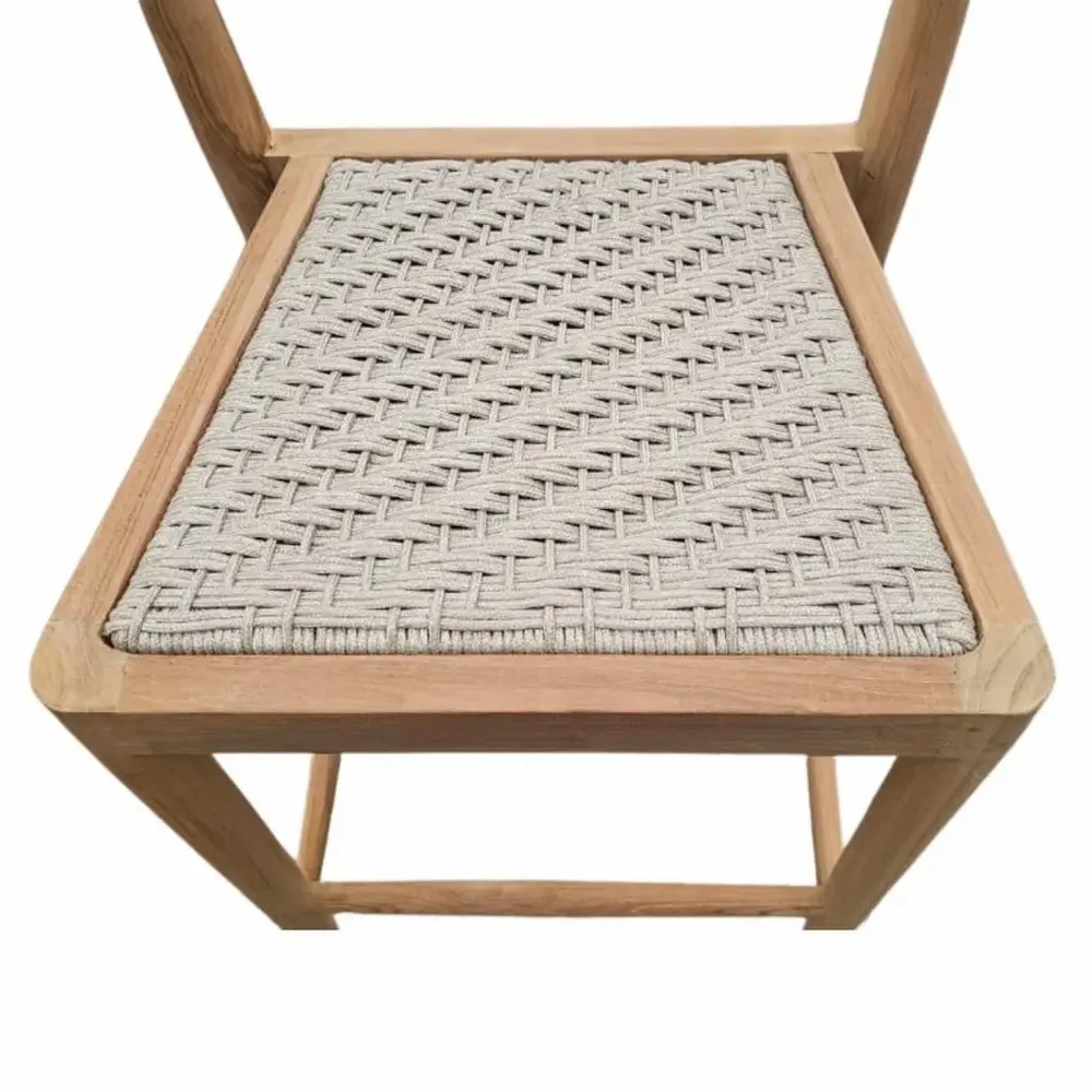 Chaises - AMBIA - Chaise haute de bar en teck et corde naturel - HYDILE