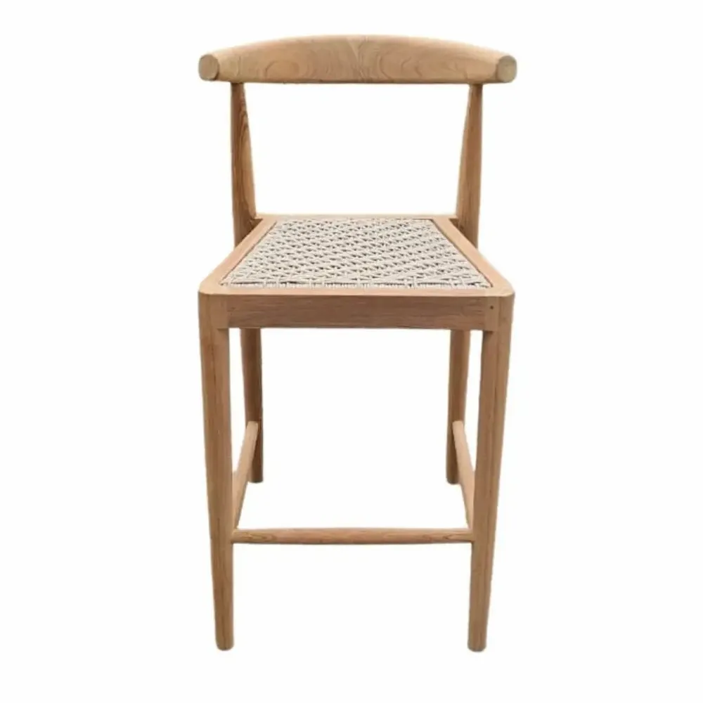 Chaises - AMBIA - Chaise haute de bar en teck et corde naturel - HYDILE