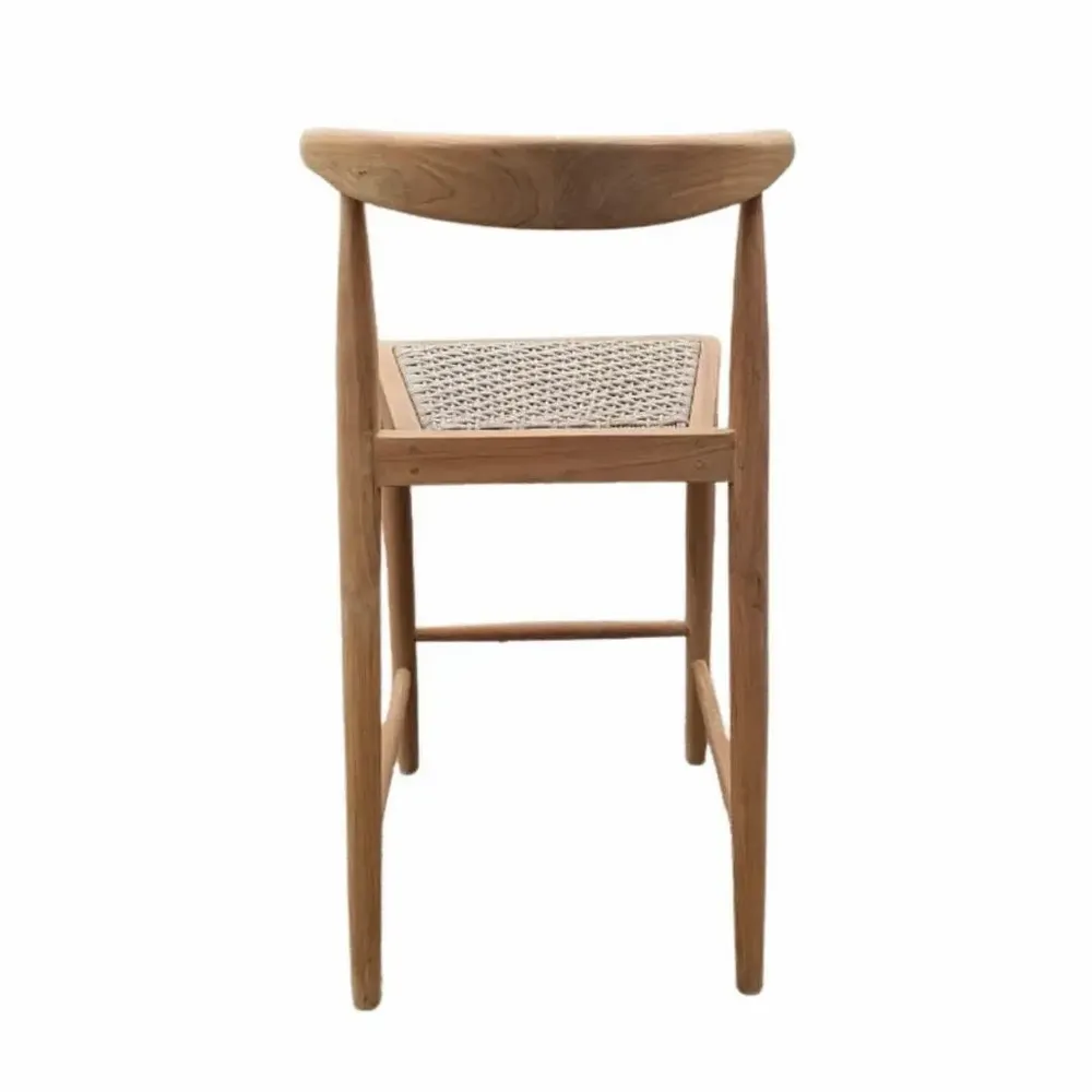 Chaises - AMBIA - Chaise haute de bar en teck et corde naturel - HYDILE