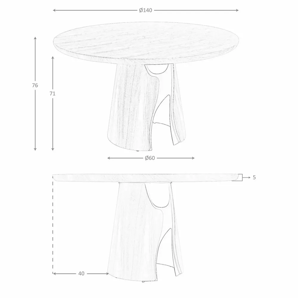 Dining Tables - Round dining table in walnut and black epoxy steel - ANGEL CERDÁ