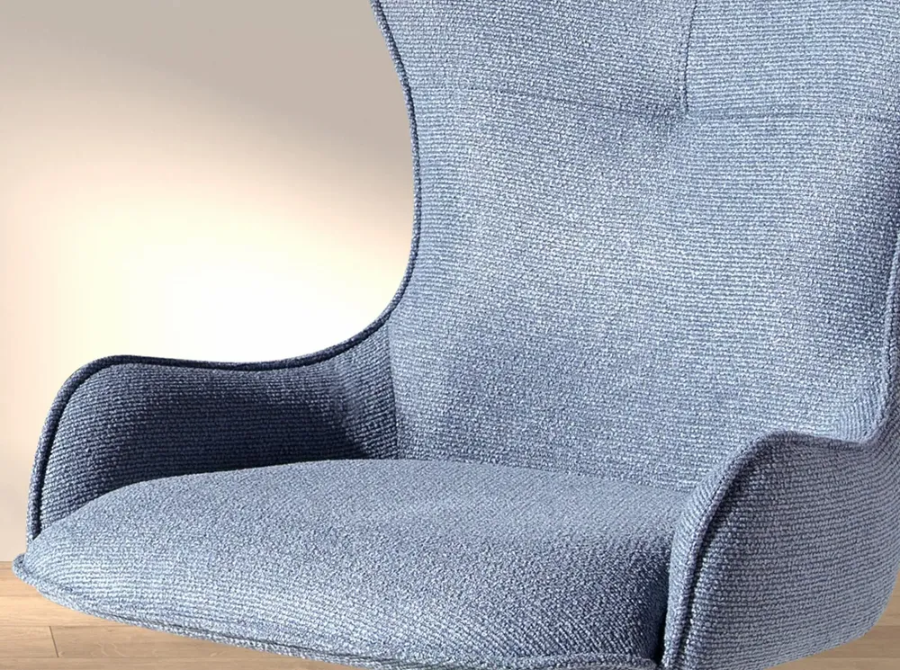 Chairs - Swivel chair in blue fabric - ANGEL CERDÁ