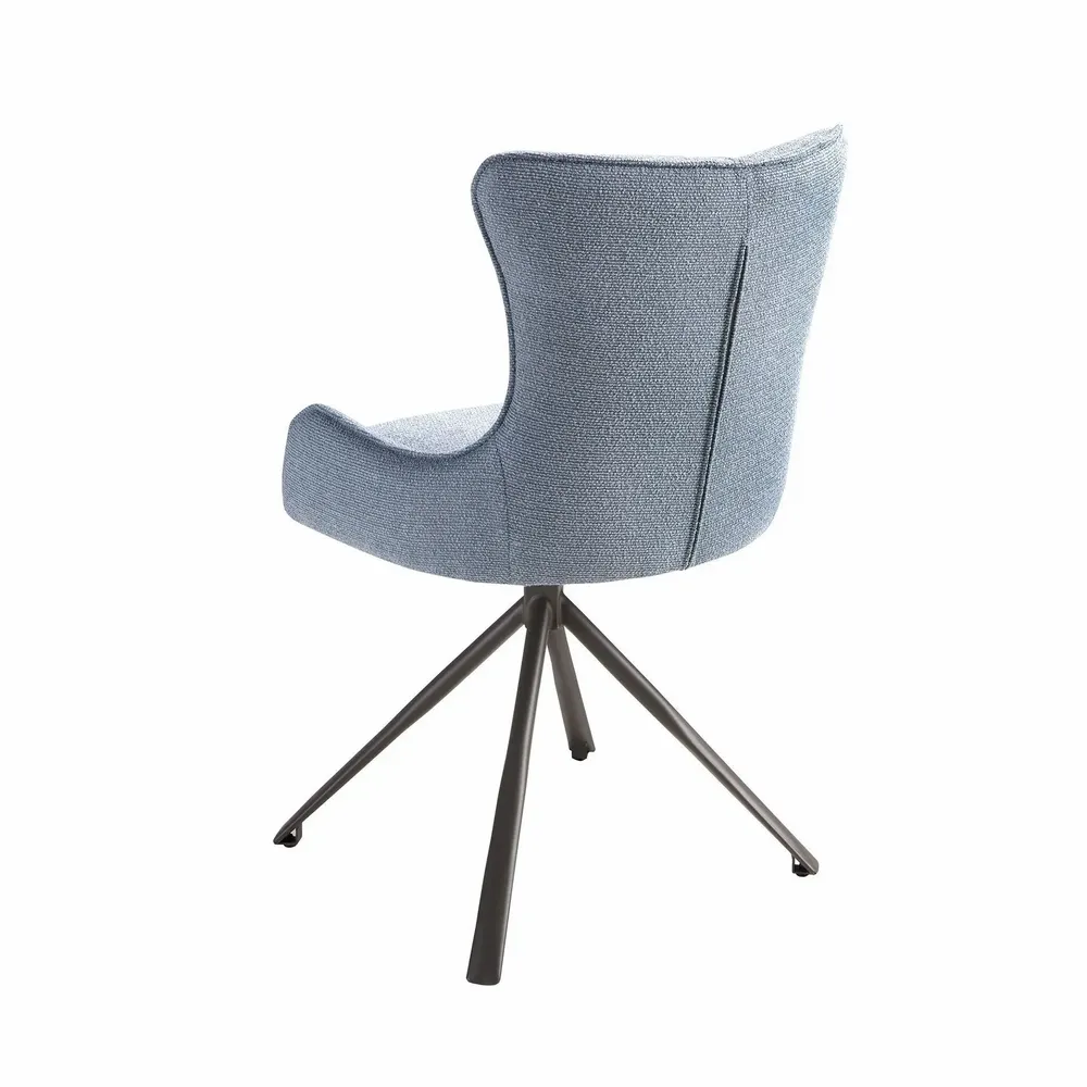 Chairs - Swivel chair in blue fabric - ANGEL CERDÁ