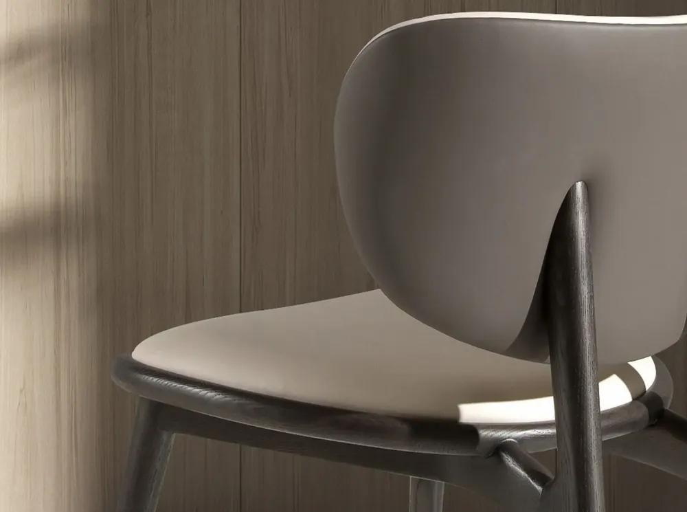 Chaises - Chaise en similicuir crème et gris foncé - ANGEL CERDÁ