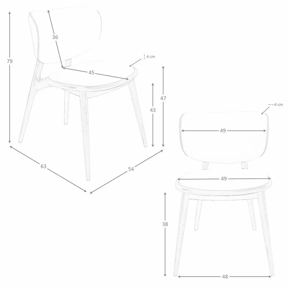 Chaises - Chaise en similicuir crème et gris foncé - ANGEL CERDÁ