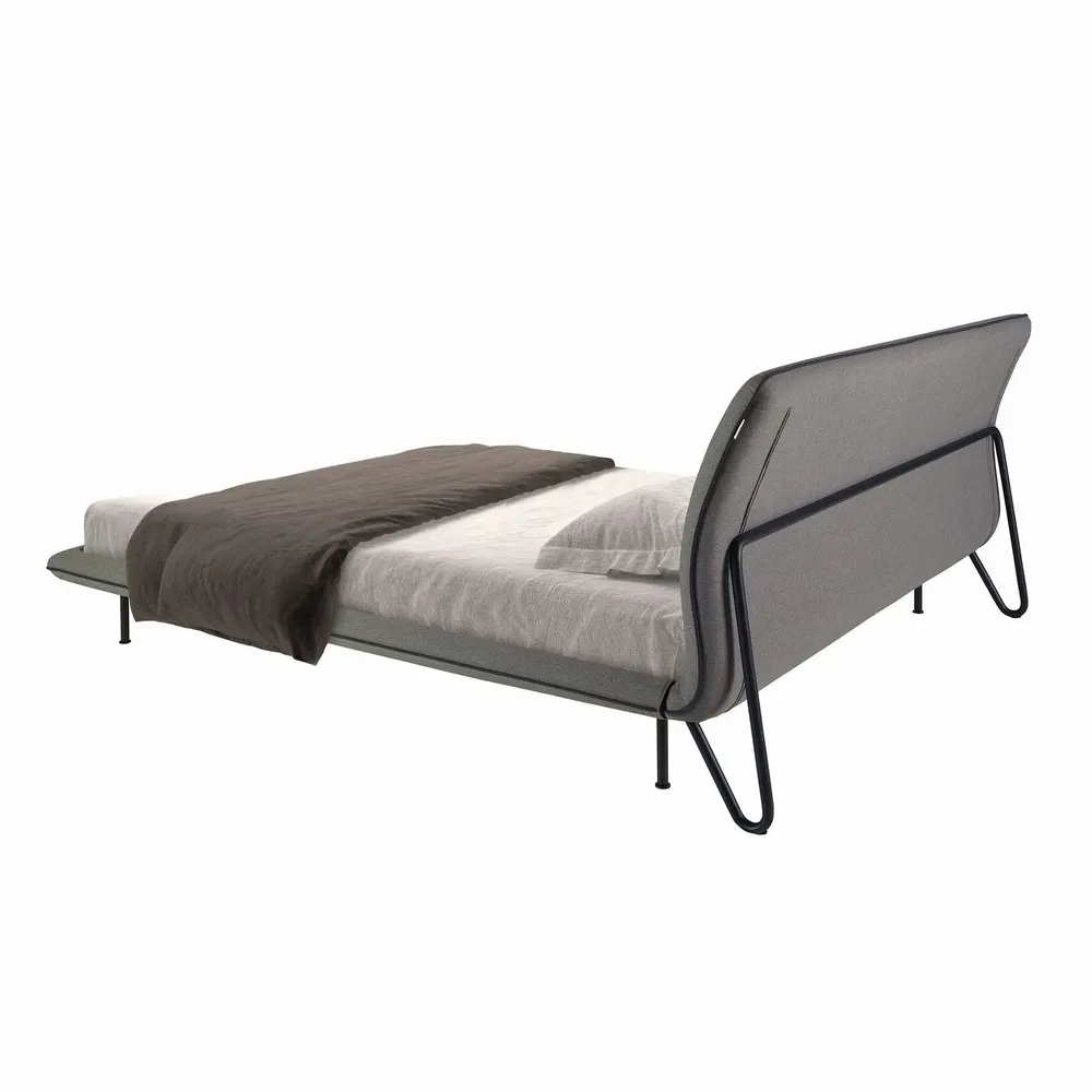Beds - Dark grey fabric bed - ANGEL CERDÁ