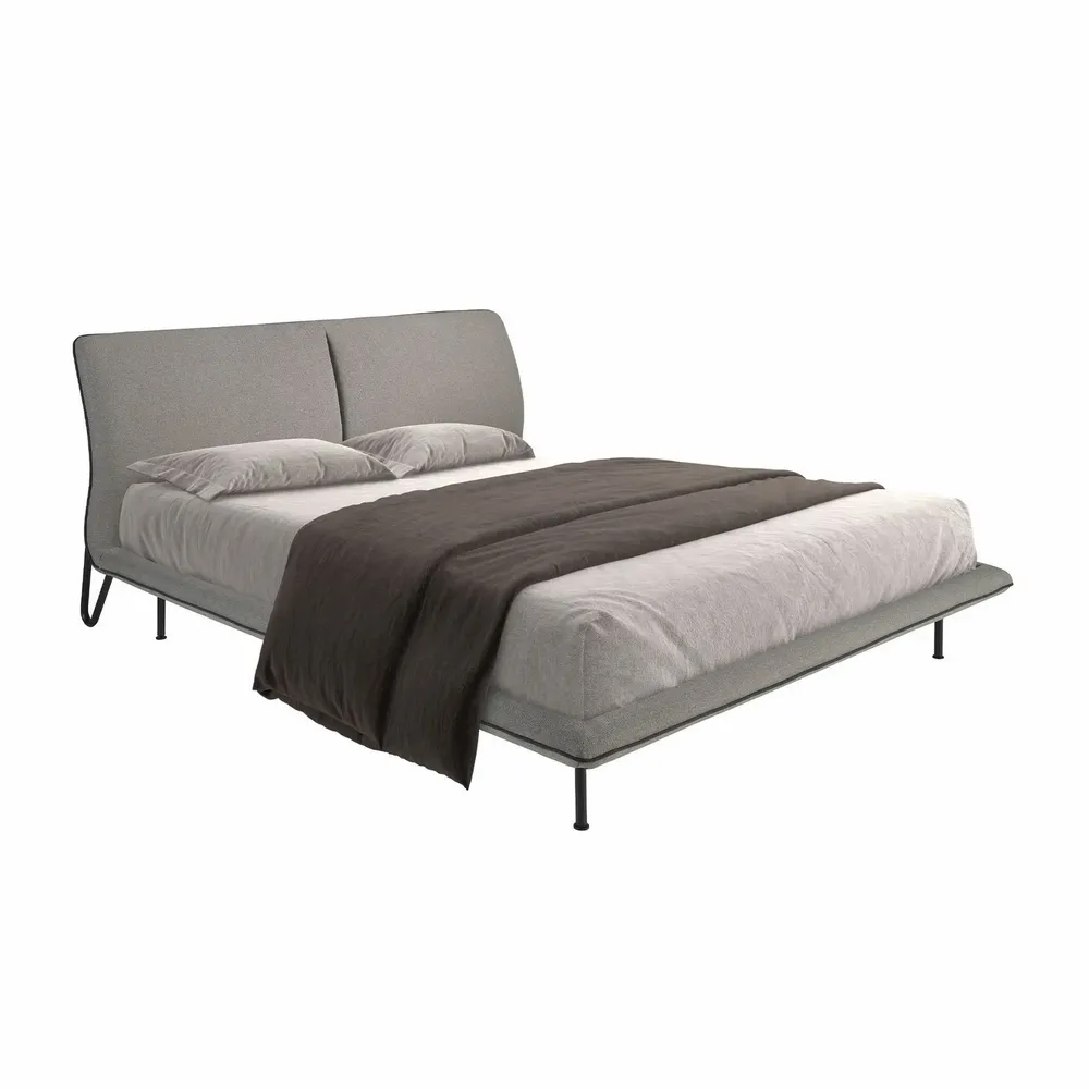 Beds - Dark grey fabric bed - ANGEL CERDÁ