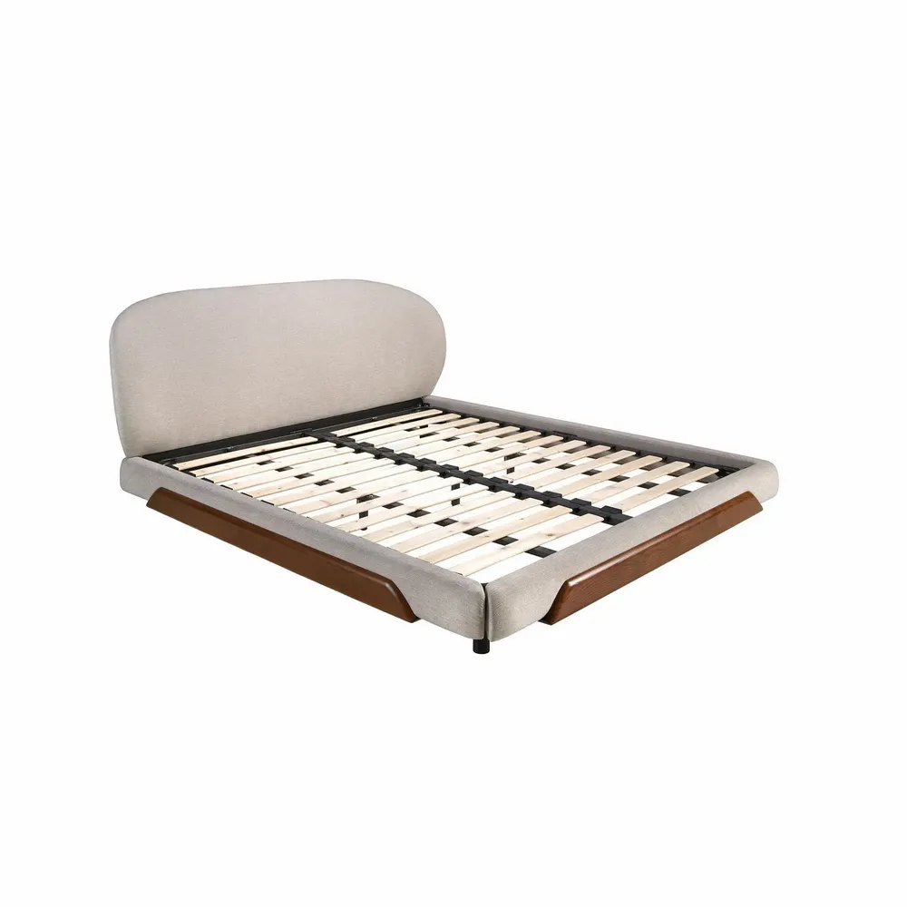 Beds - Light grey fabric bed - ANGEL CERDÁ