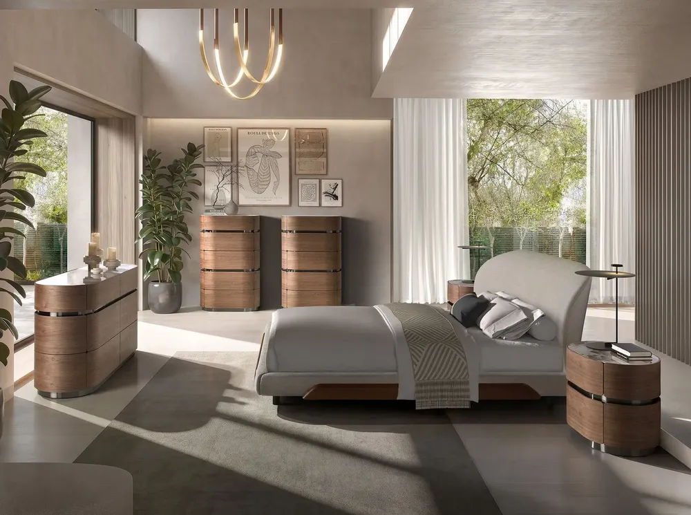 Beds - Light grey fabric bed - ANGEL CERDÁ