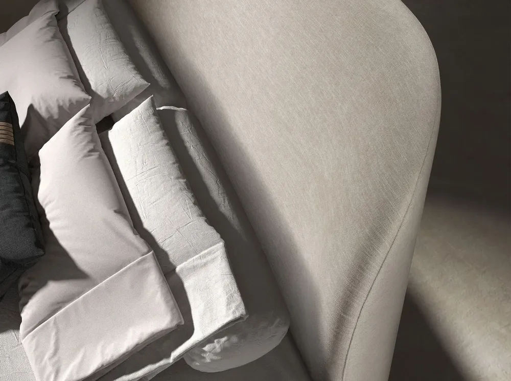 Beds - Light grey fabric bed - ANGEL CERDÁ