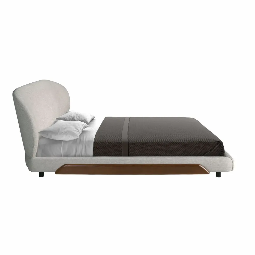 Beds - Light grey fabric bed - ANGEL CERDÁ