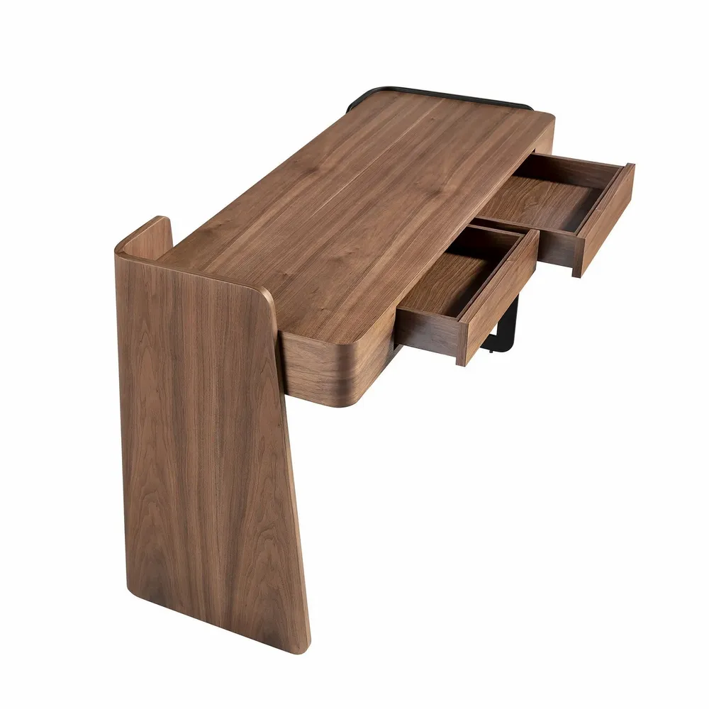 Desks - Desk in walnut and black epoxy steel - ANGEL CERDÁ