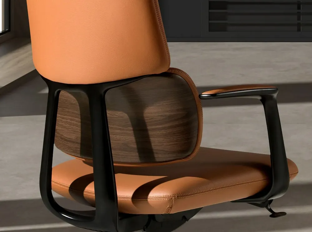 Desks - Swivel office chair in brown leatherette - ANGEL CERDÁ
