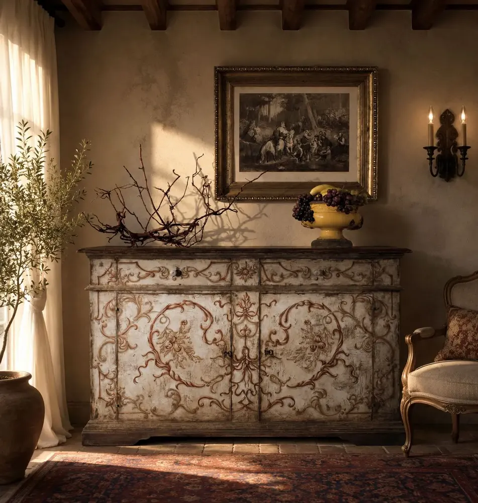 Sideboards - AP259/D2 - Hand-painted "Rinascimento" sideboard - INTERIORS ITALIA